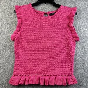 NEW Marc New York Andrew Marc pink Crochet cotton Top